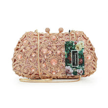 Load image into Gallery viewer, Floral Crystal Clutch